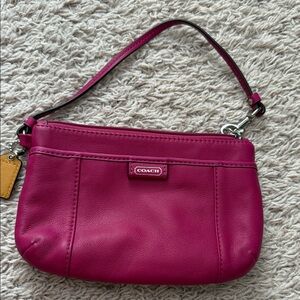 Coach Fuchsia Leather Wristlet